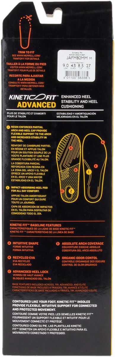 Mens Kinetic Fit Footbed Wide Width Insoles
